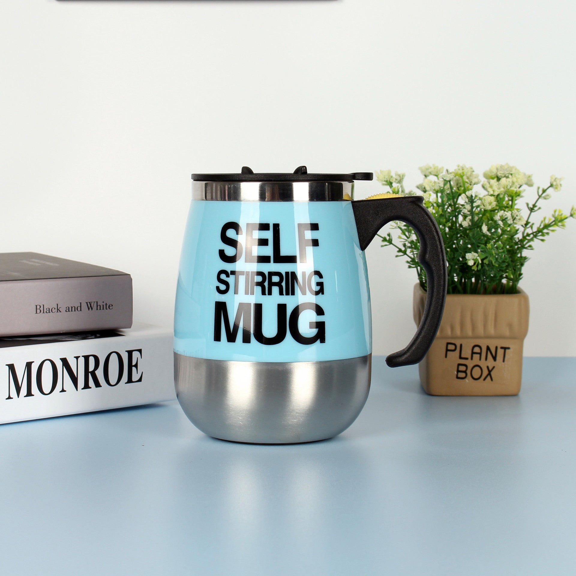 Electric Self-Stirring Coffee Mug – 450ml Automatic Stainless Steel