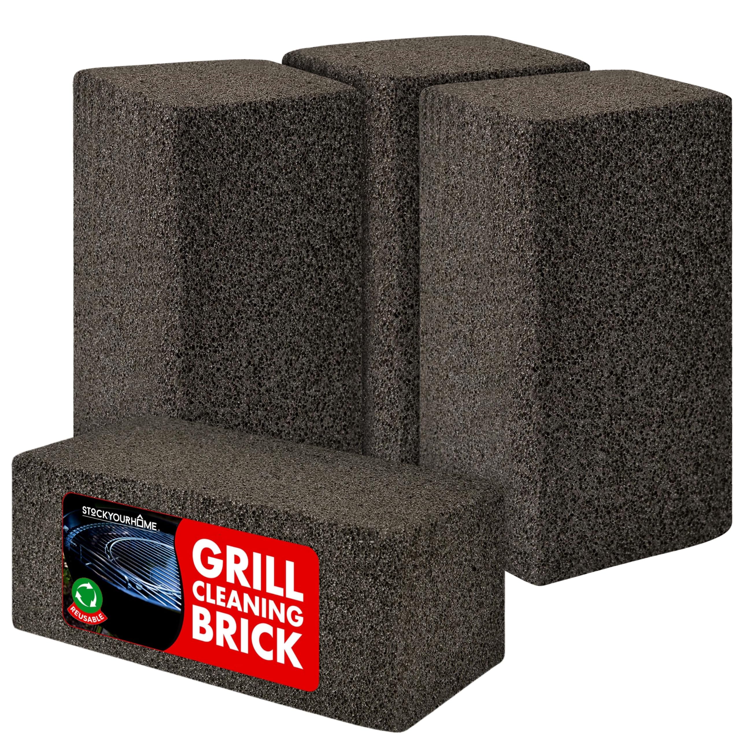 Grill Cleaning Brick 4-Pack – Heavy Duty Pumice Stone for Flat Tops, Griddles & BBQ Grills