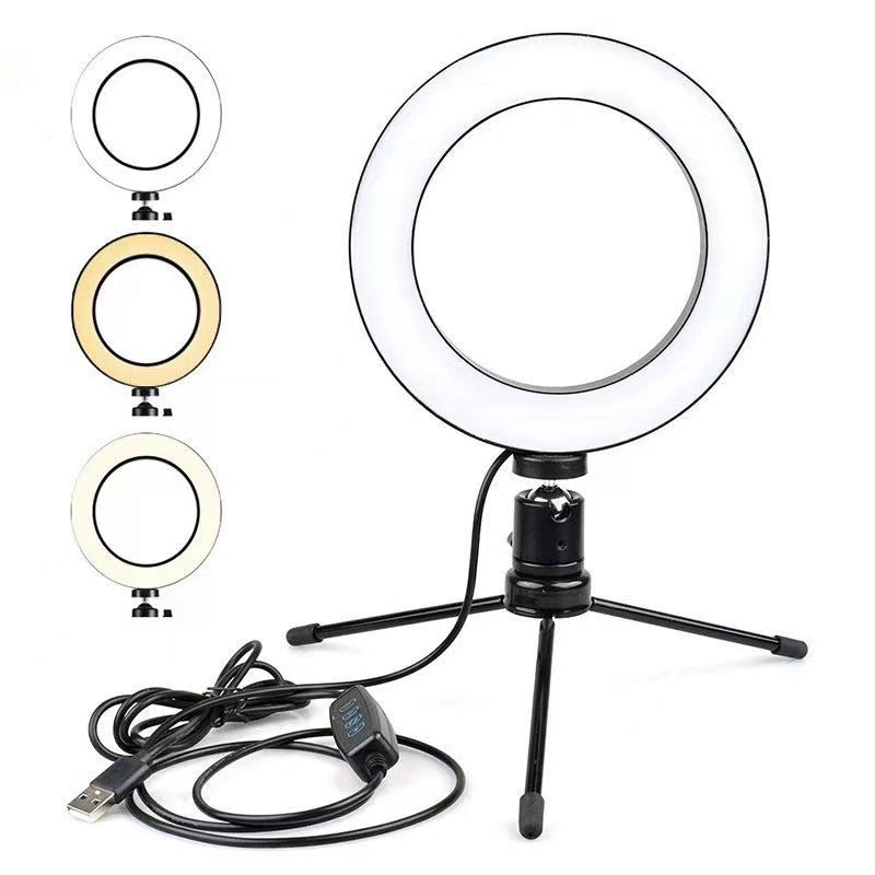 16CM Desktop Ring Light – 6 Inch LED Selfie Light for Live Streaming, Makeup & Content Creation