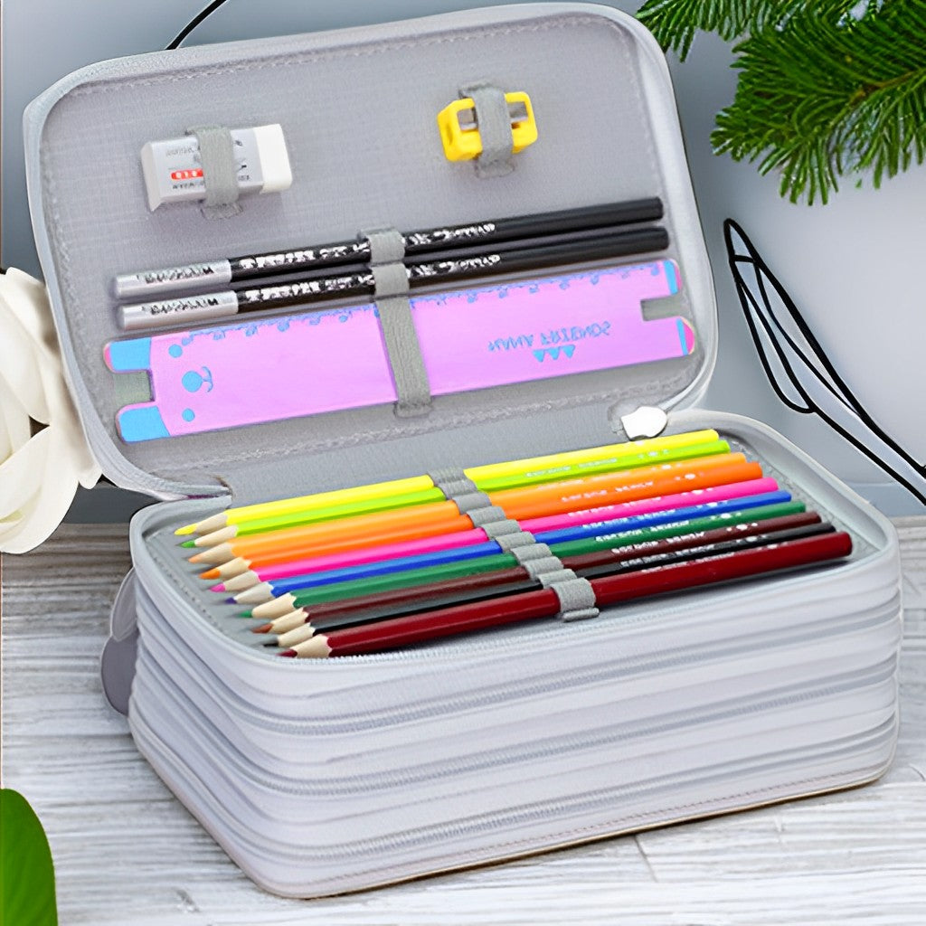 Canvas Pencil Bag – 72 Pens, 6 Colors, Oxford Cloth