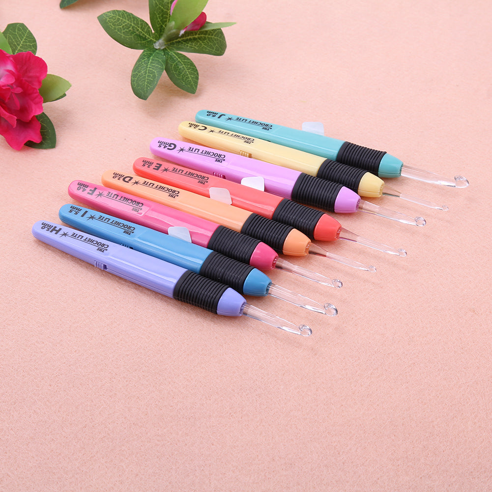 Colorful Aluminum Crochet Hook with LED Lighting Tools