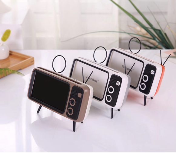 PTH800 Retro TV Phone Stand – Bluetooth Speaker, 4 Colors