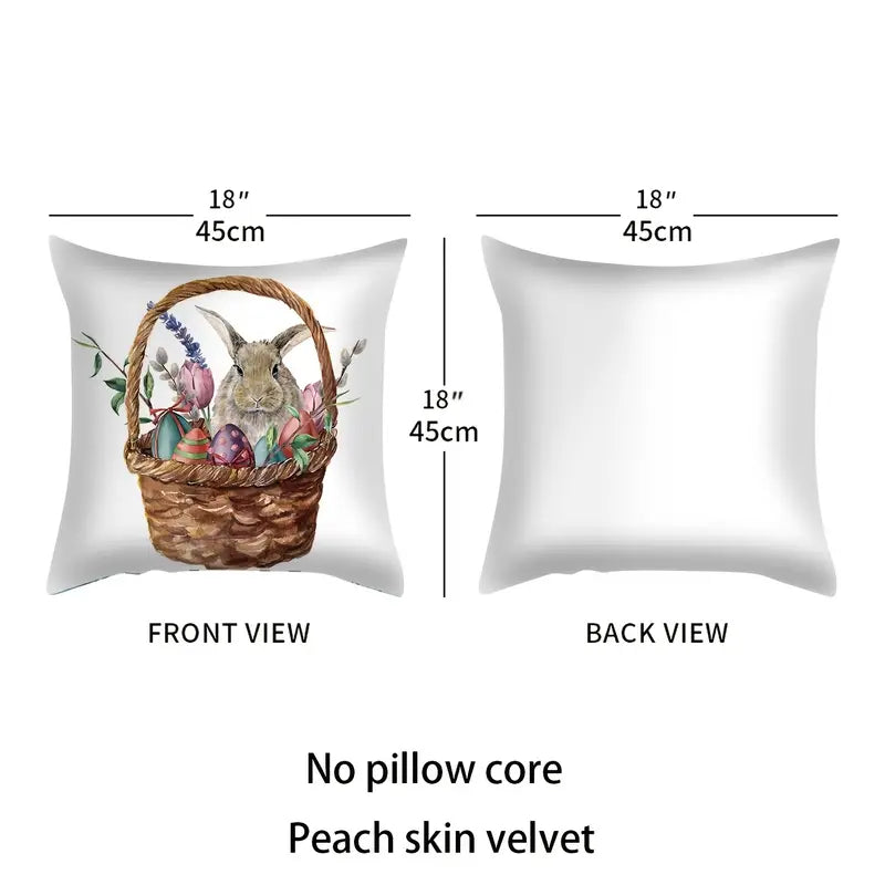 Easter Animal Pillowcase for Home Decor, 18x18 inches