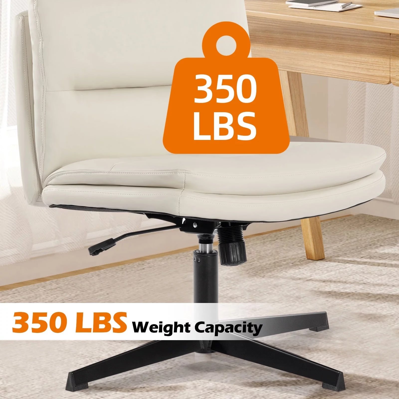 Product Name: PU Leather Armless Desk Chair No Wheels, Home