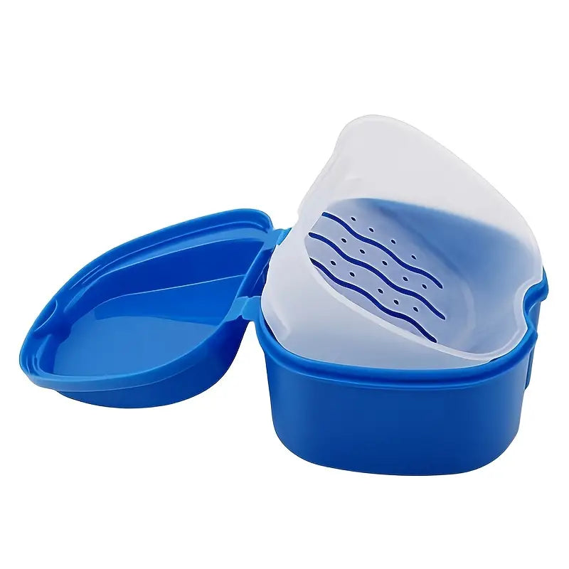 Apple-Shaped Denture & Retainer Case | Cute Dental Storage Box