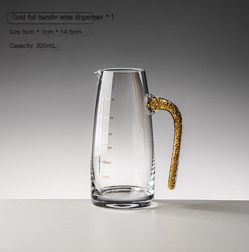 Gold Foil Crystal Wine Decanter | Elegant Glass Wine Dispenser 100ml & 300ml