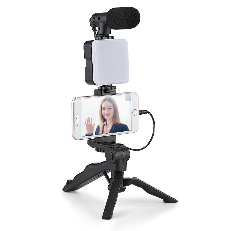 Desktop Ring Fill Light with Microphone – LED Beauty Light for Video Calls & Streaming