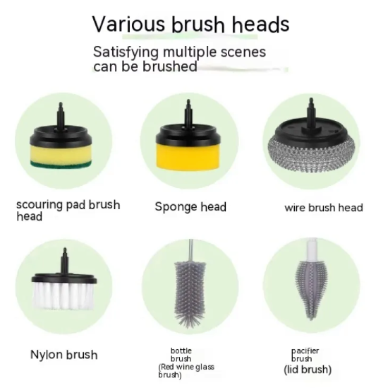 Electric Scrub Brush – Multiple Brush Heads