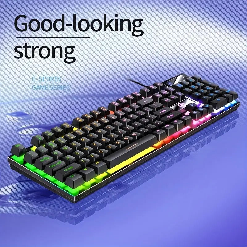 USB Wired Gaming Keyboard – 104 Keys, Rainbow RGB