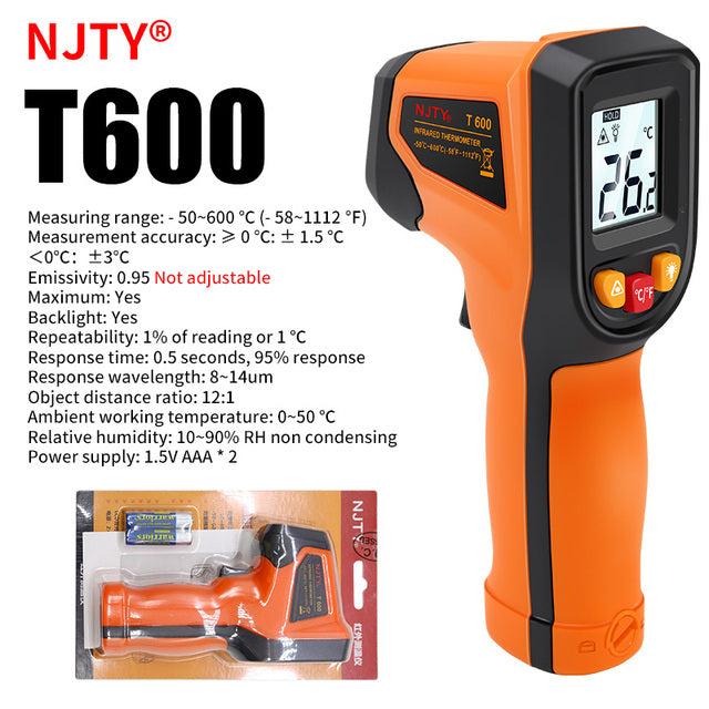 NJTY Precision Infrared Pyrometer -50 to 600°C