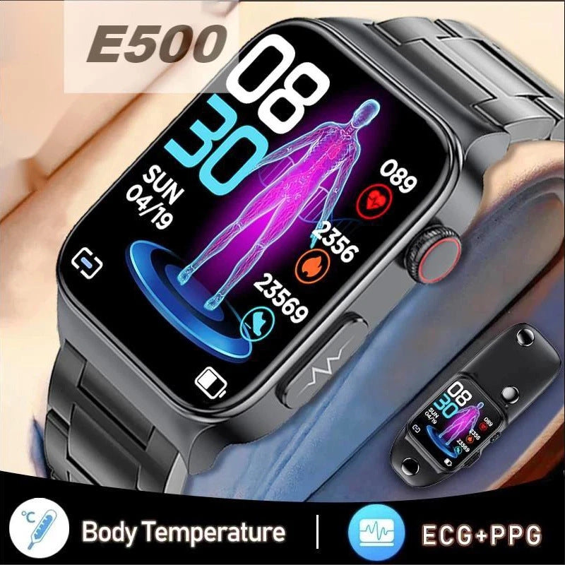 E500 Smart Watch – ECG, Blood Glucose & Heart Rate Monitor