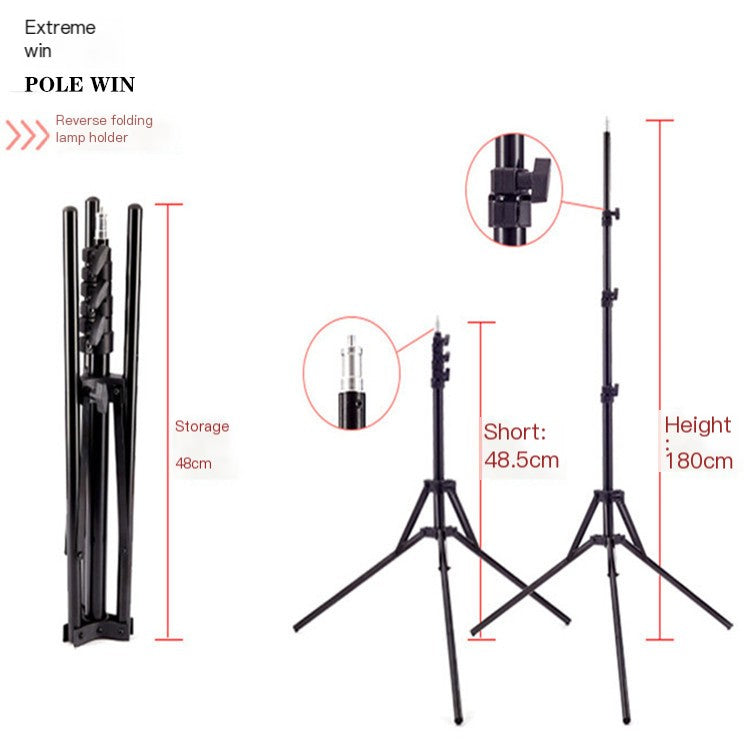 1.8m Portable Light Stand – Reverse Fold, Photography & Streaming