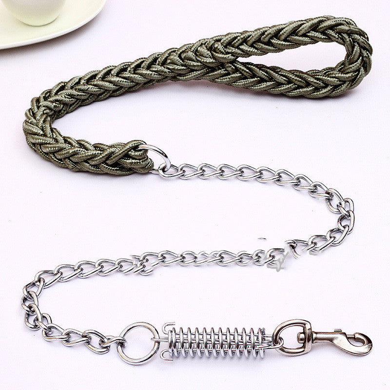 Hand-Woven Nylon Dog Leash – Anti-Bite, 3 Colors & Sizes
