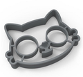 Silicone Cat Head Egg Mold – Food Grade, Dark Gray