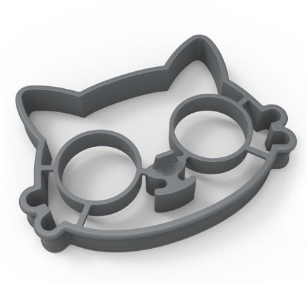 Silicone Cat Head Egg Mold – Food Grade, Dark Gray