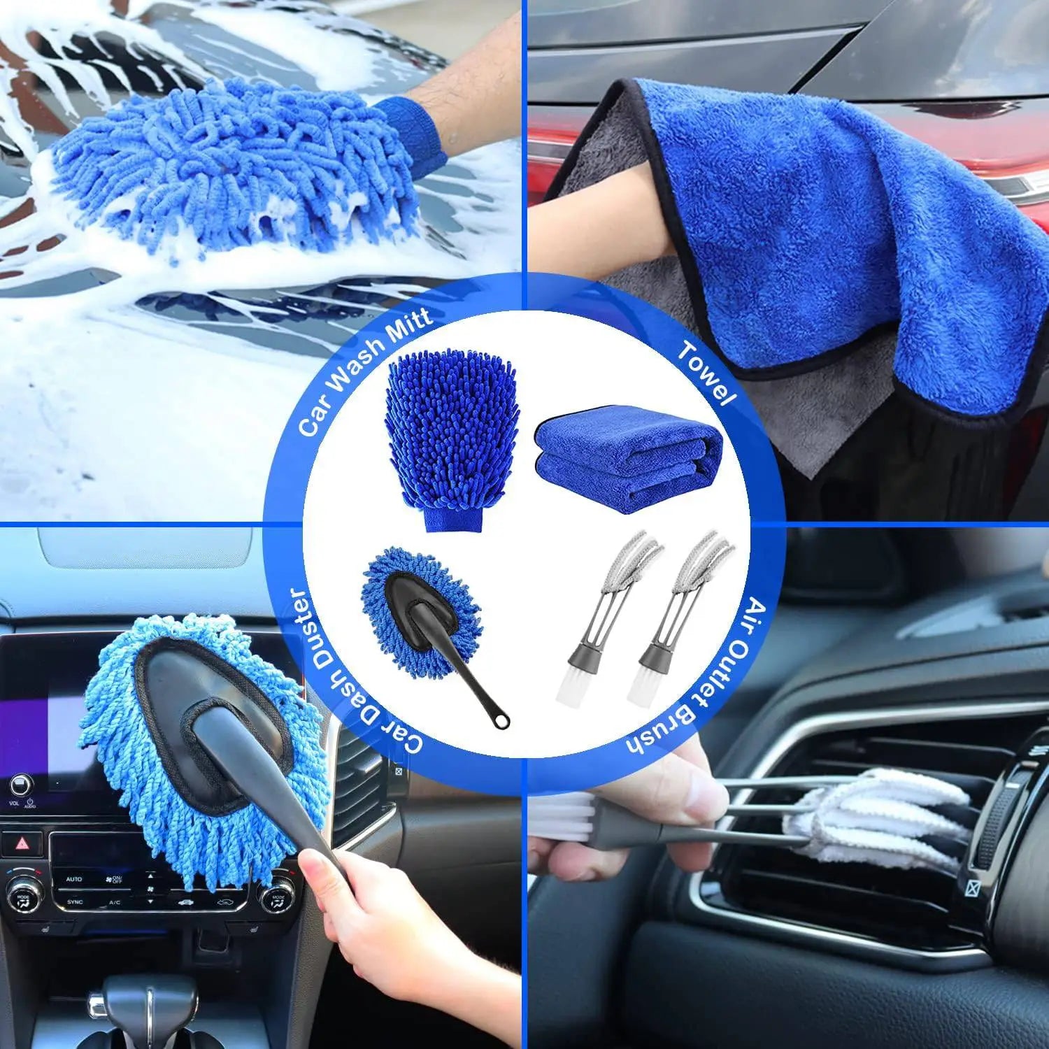 26-Piece Car Detailing Brush Set with Drill