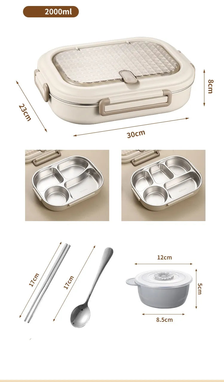 Stainless Steel Bento Box – Microwave Safe 1000ml