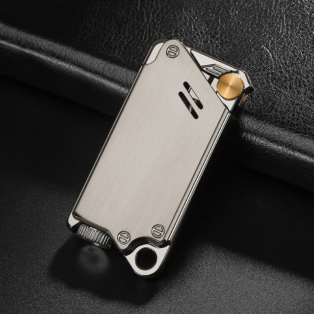 Metal Windproof Lighter – Blue Flame, Butane, 3 Colors