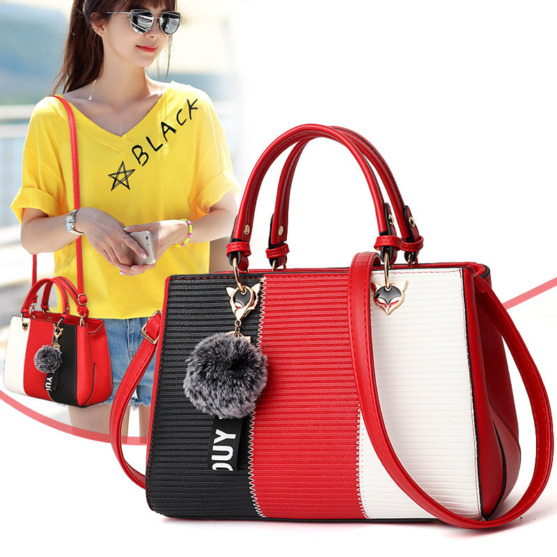 Chic Striped Multi-Way Handbag