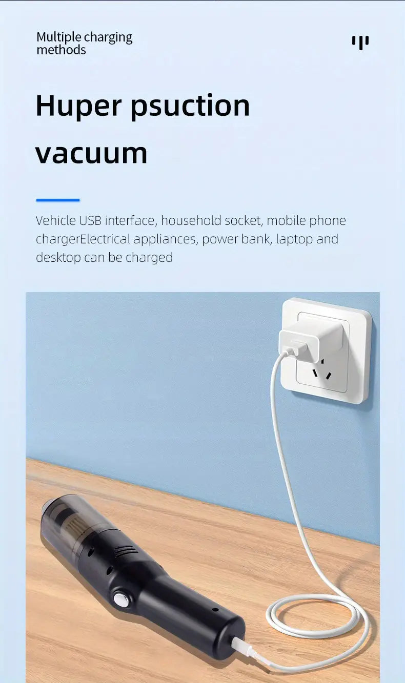 Cordless Car Vacuum Cleaner – Copper Motor, ABS