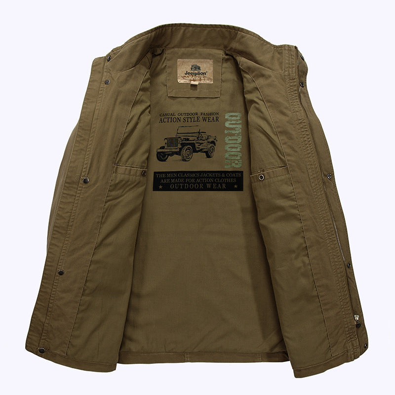 Men's Cotton Mid-Length Jacket – Spring/Fall