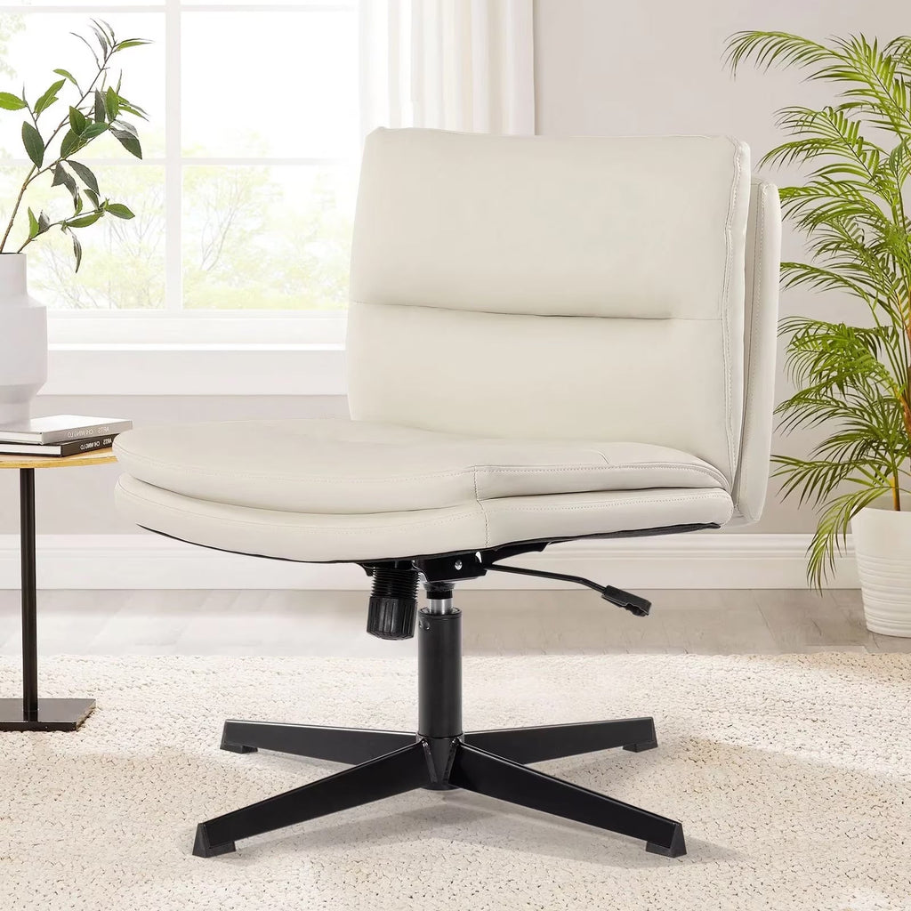 Product Name: PU Leather Armless Desk Chair No Wheels, Home