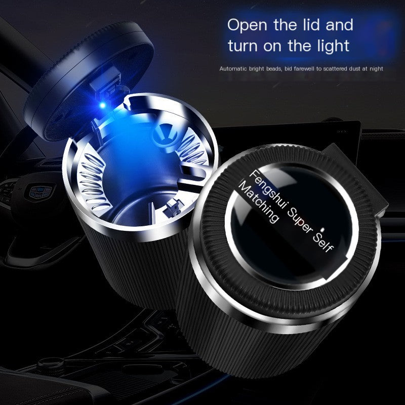 Car Ashtray with One-Click Cover – Metal Liner