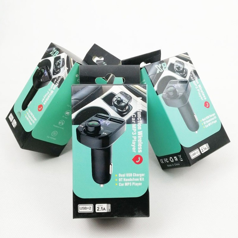 X8 Car Bluetooth FM Transmitter – Dual USB, MP3 Player