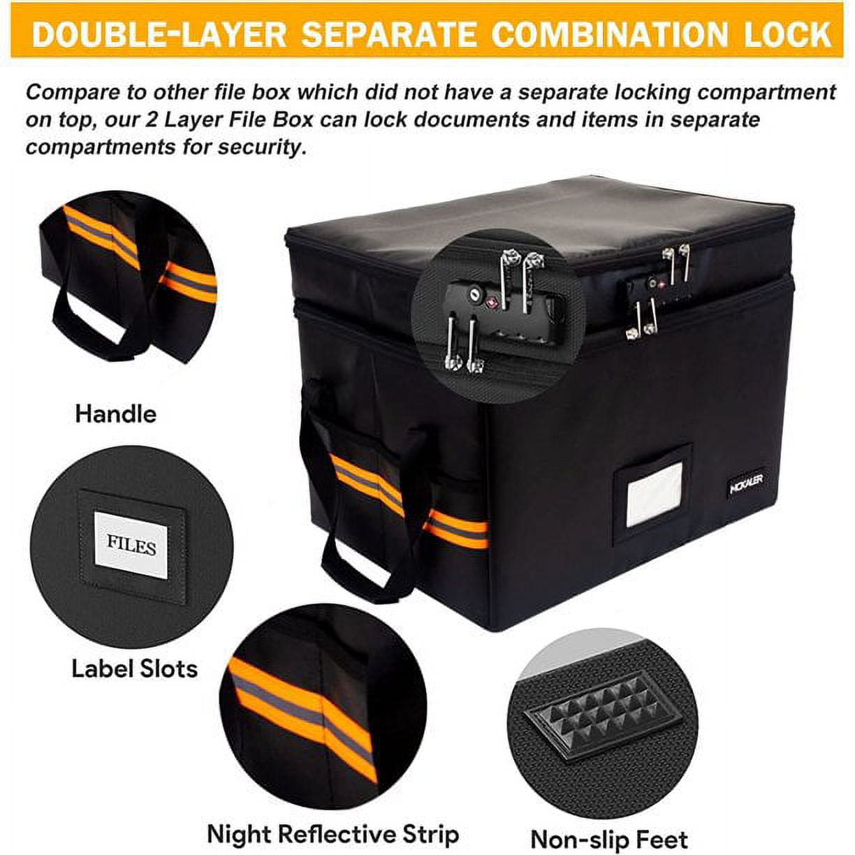 Fireproof Document Organizer – 2-Layer, Lockable