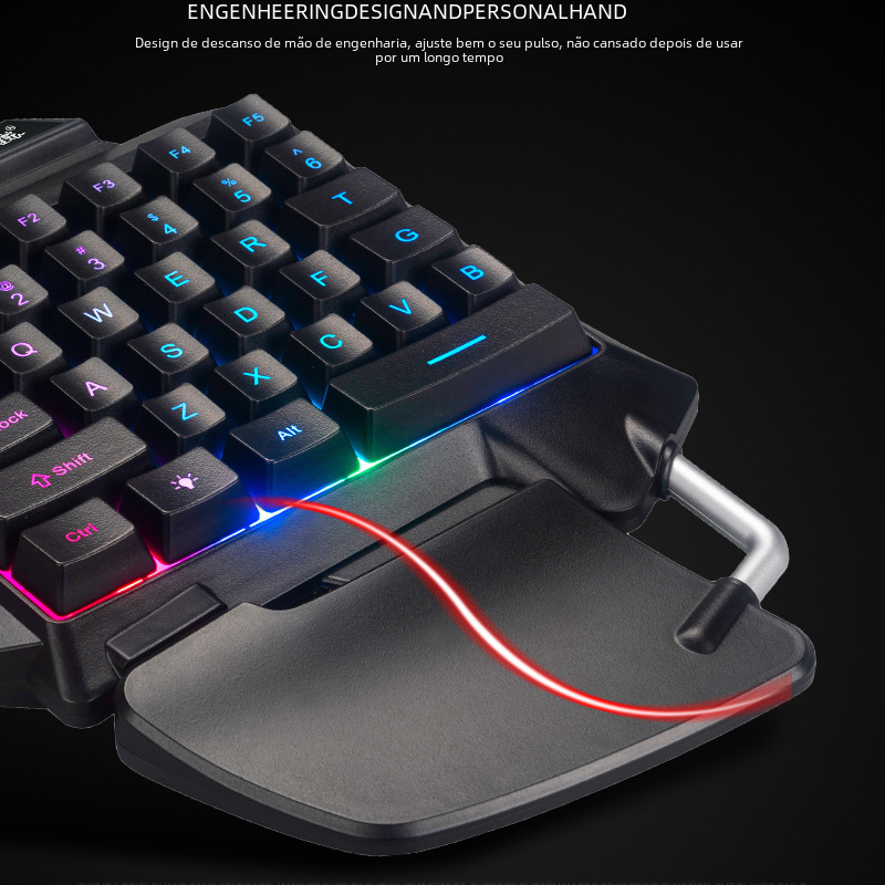 G92 Single-Handed Gaming Keypad – 35 Keys, RGB, Mobile