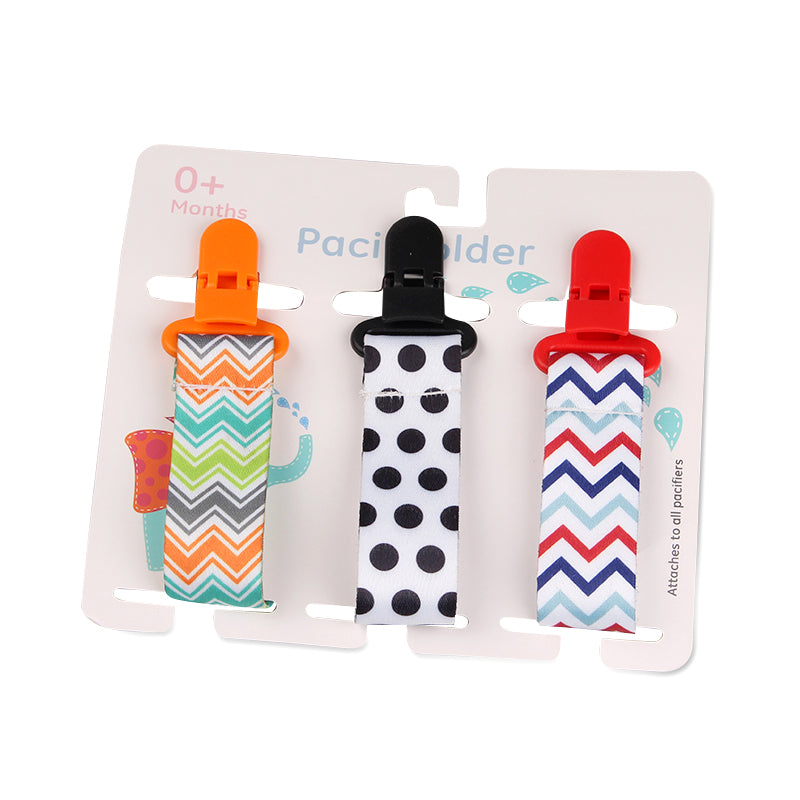 Baby Pacifier Clip Set – 3 Pack, Cartoon Designs
