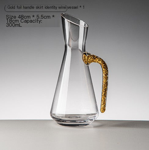 Gold Foil Crystal Wine Decanter | Elegant Glass Wine Dispenser 100ml & 300ml