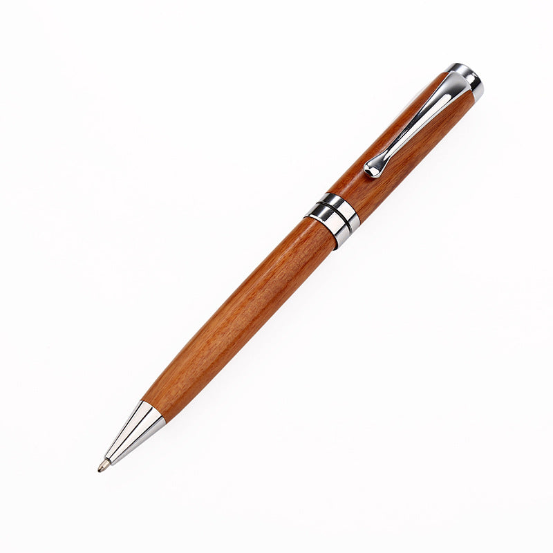 Metal & Rosewood Ballpoint Pen – Silver & Gold