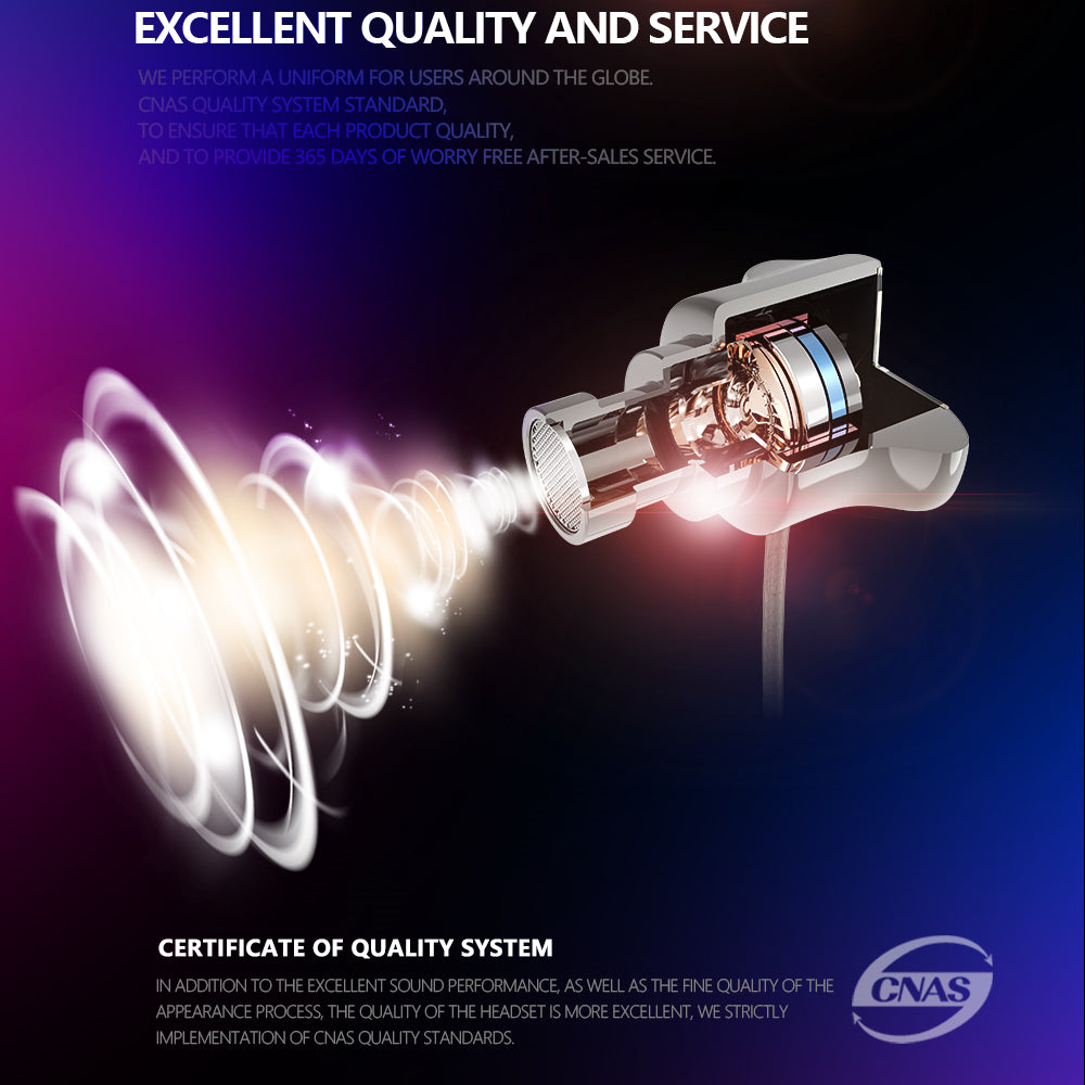 Heavy Bass Metal In-Ear Headphones with Microphone – HiFi Wired Earphones