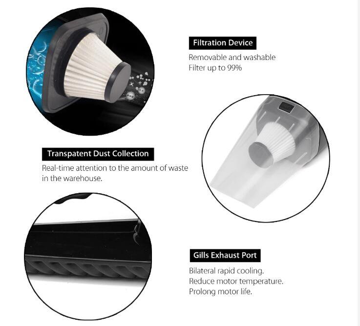 Portable Car Vacuum Cleaner – 100W, ABS, Non-Slip Grip