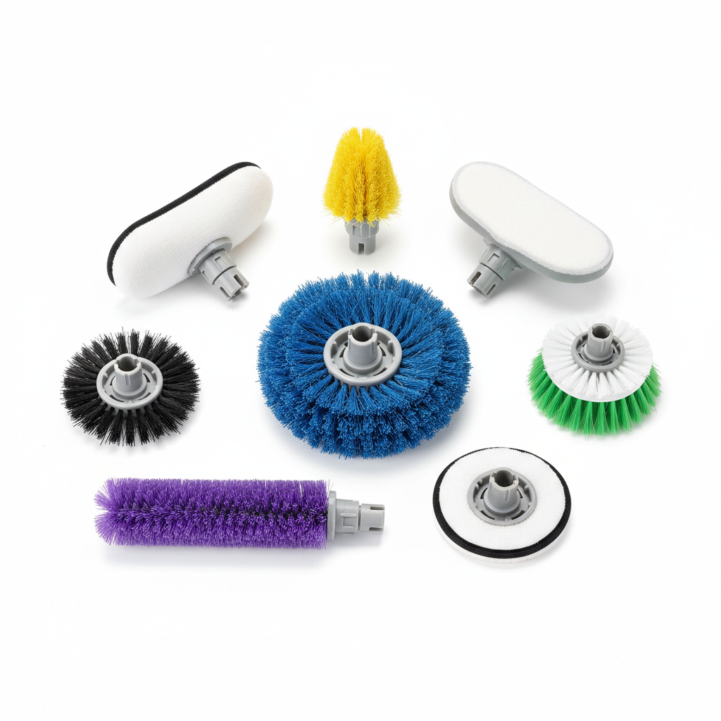7 interchangeable brush heads for electric cleaning brush